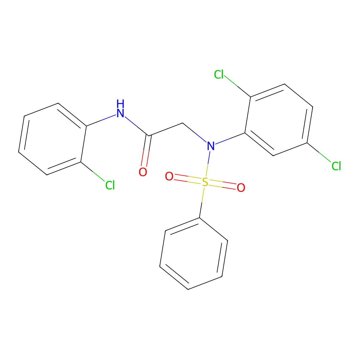 2-[N-(benzenesulfonyl)-2,5-dichloroanilino]-N-(2-chlorophenyl)acetamide molecular structure, CAS 713493-64-2