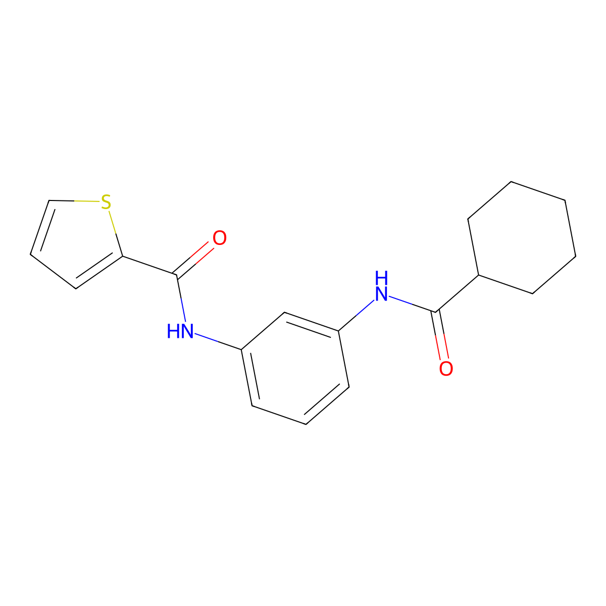 N-[3-(cyclohexanecarbonylamino)phenyl]thiophene-2-carboxamide molecular structure, CAS 713493-66-4