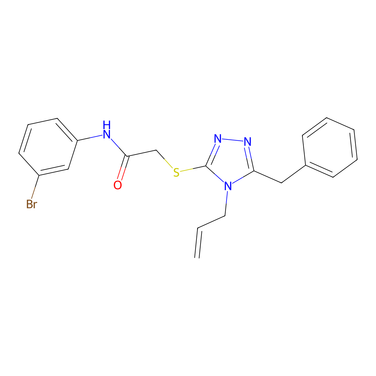 2-[(5-benzyl-4-prop-2-enyl-1,2,4-triazol-3-yl)sulfanyl]-N-(3-bromophenyl)acetamide molecular structure, CAS 713493-77-7