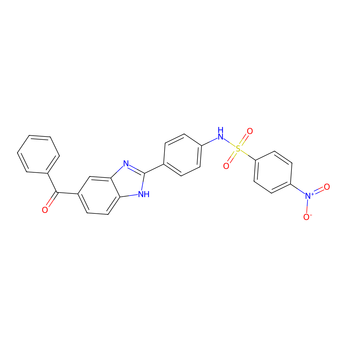 N-[4-(6-benzoyl-1H-benzimidazol-2-yl)phenyl]-4-nitrobenzenesulfonamide molecular structure, CAS 713494-13-4