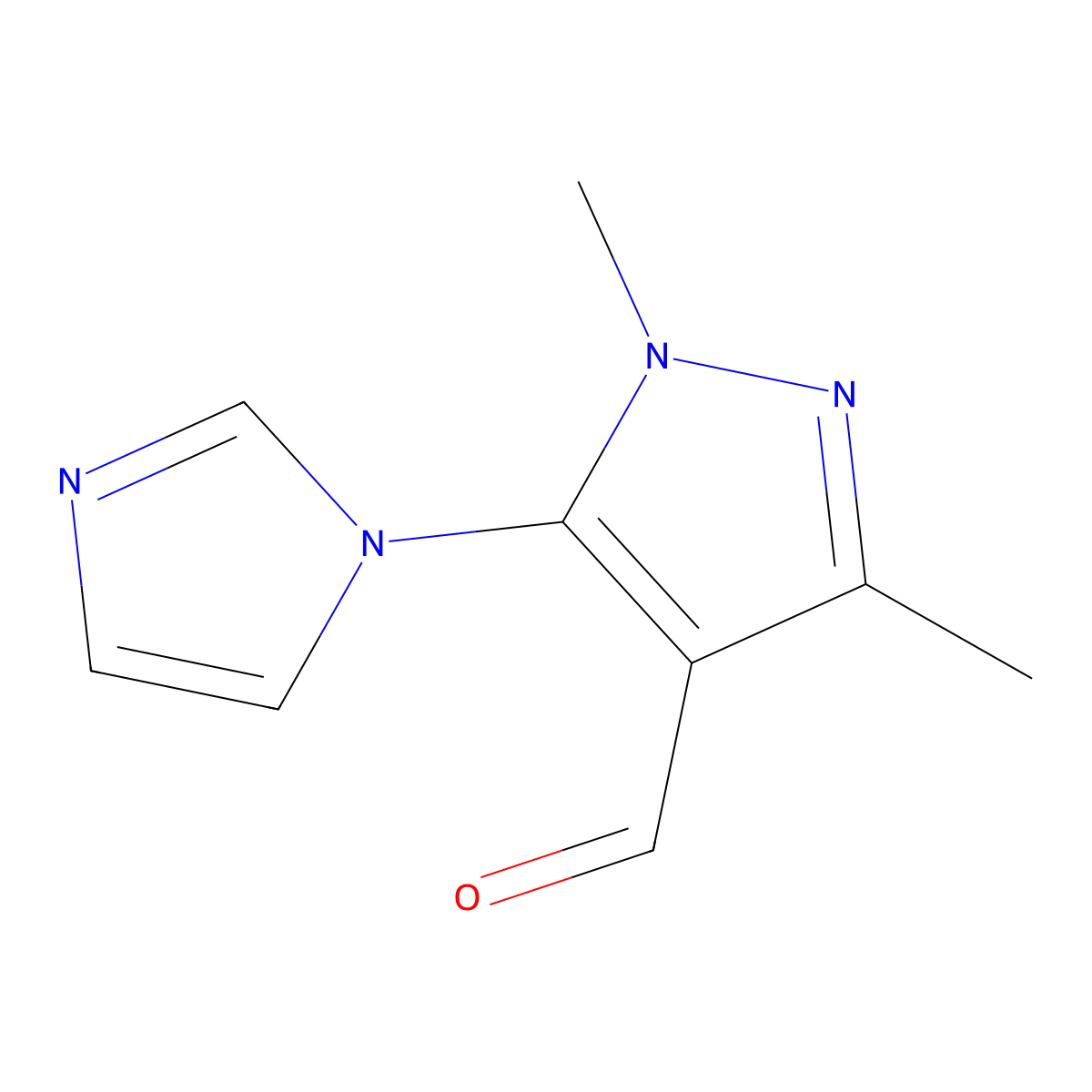 5-(1H-Imidazol-1-YL)-1,3-dimethyl-1H-pyrazole-4-carbaldehyde molecular structure, CAS 713496-40-3