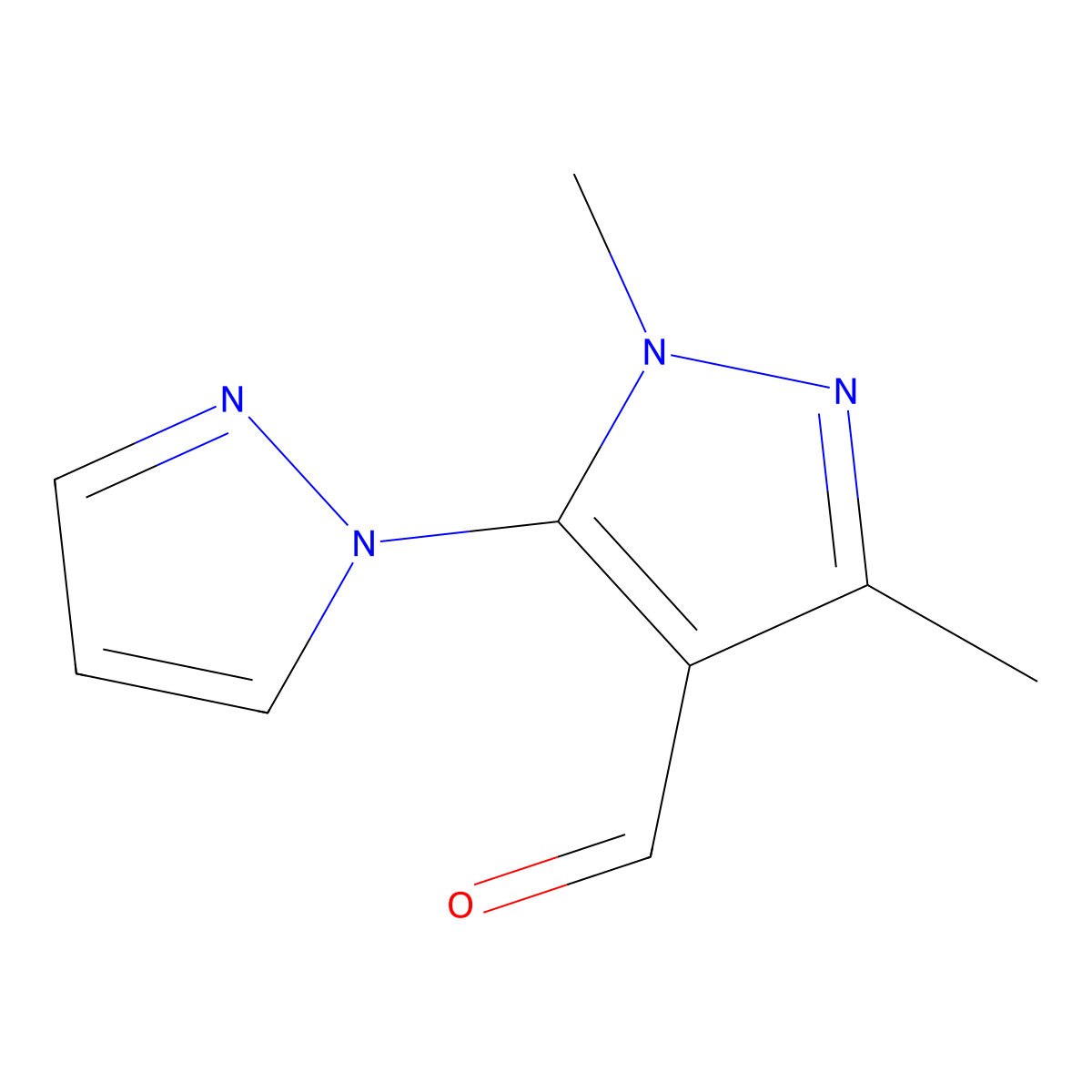 1,3-Dimethyl-5-(1H-pyrazol-1-YL)-1H-pyrazole-4-carbaldehyde molecular structure, CAS 713496-41-4