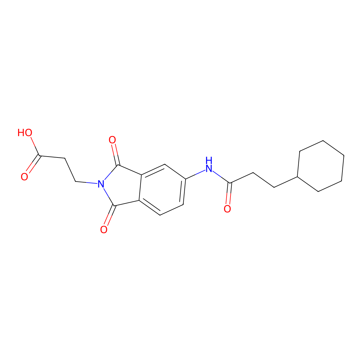 3-[5-(3-Cyclohexylpropanoylamino)-1,3-dioxoisoindol-2-yl]propanoic acid molecular structure, CAS 713498-69-2
