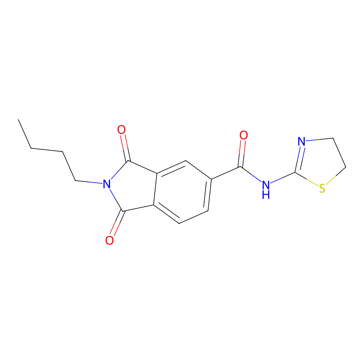 2-butyl-N-(4,5-dihydro-1,3-thiazol-2-yl)-1,3-dioxoisoindole-5-carboxamide molecular structure, CAS 713498-74-9