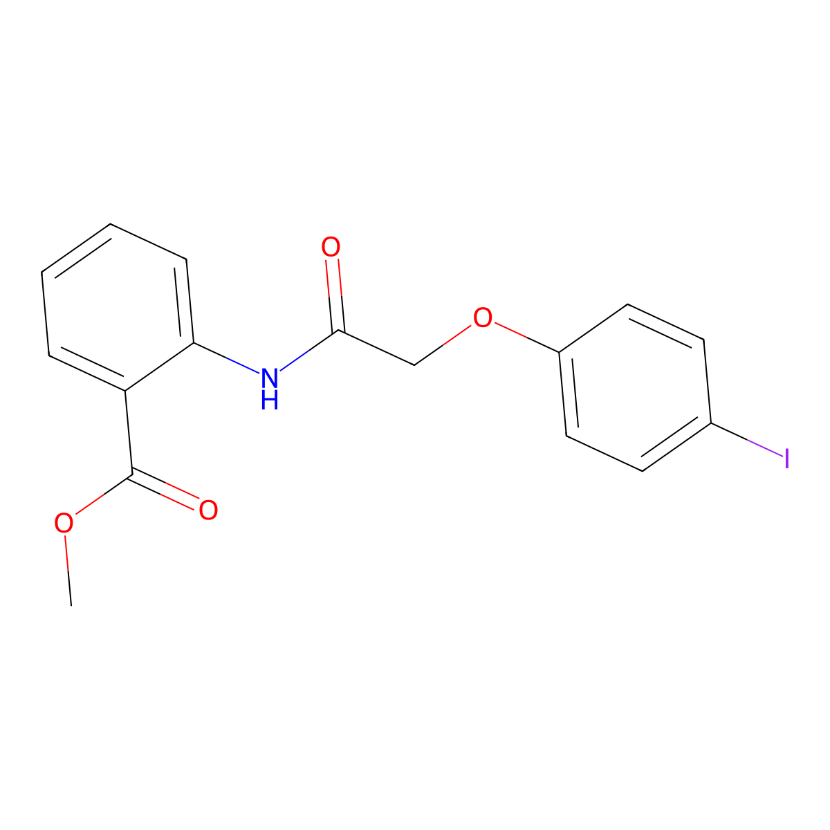 Methyl 2-{[(4-iodophenoxy)acetyl]amino}benzoate molecular structure, CAS 713499-01-5