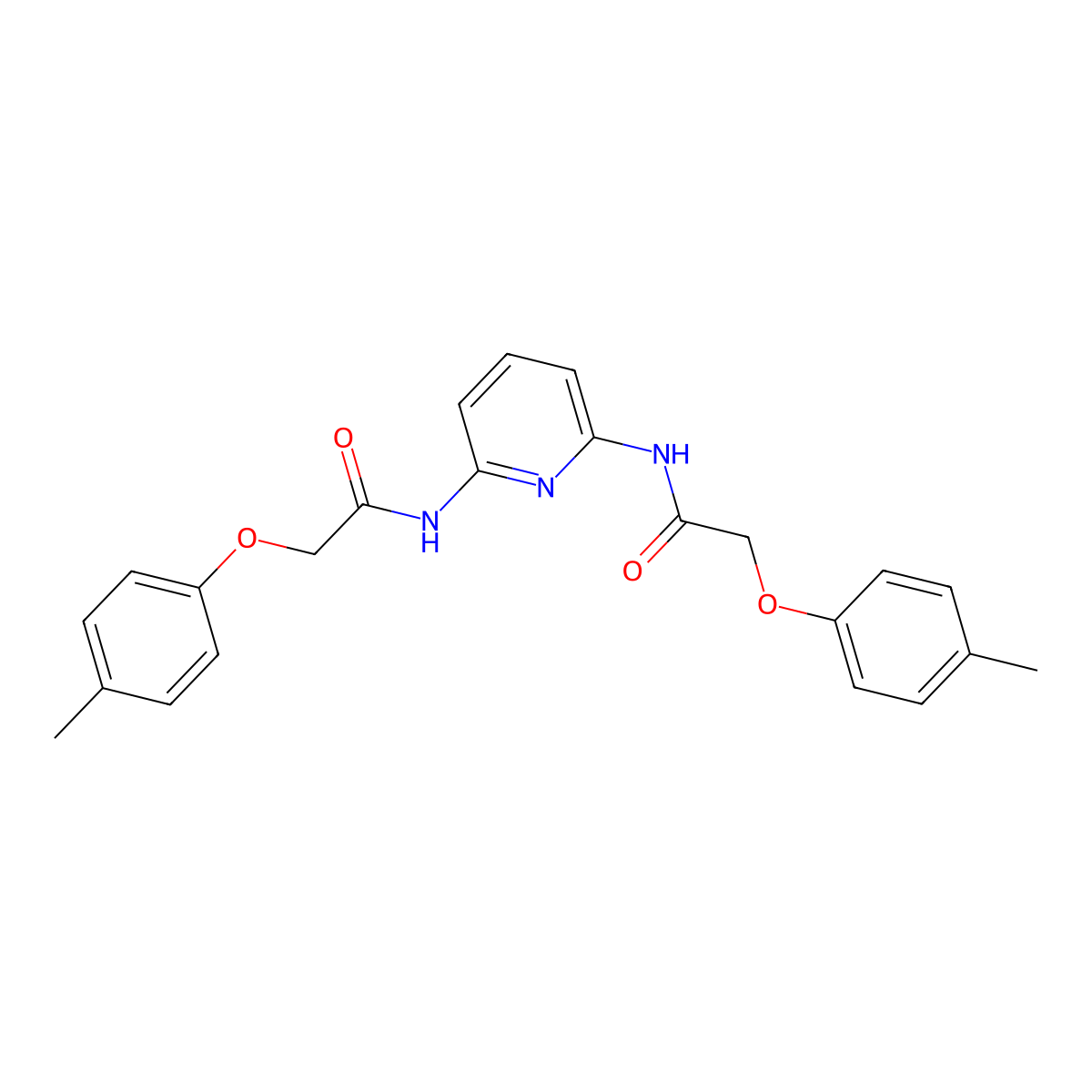 2-(4-methylphenoxy)-N-[6-[[2-(4-methylphenoxy)acetyl]amino]pyridin-2-yl]acetamide molecular structure, CAS 713499-54-8
