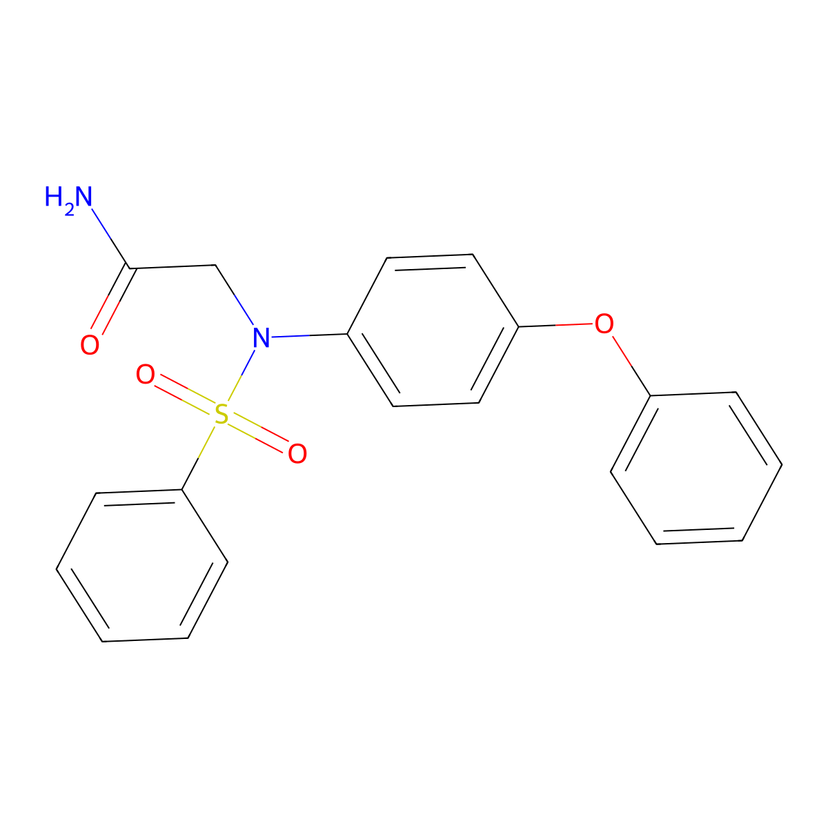 2-[N-(benzenesulfonyl)-4-phenoxyanilino]acetamide molecular structure, CAS 713499-79-7