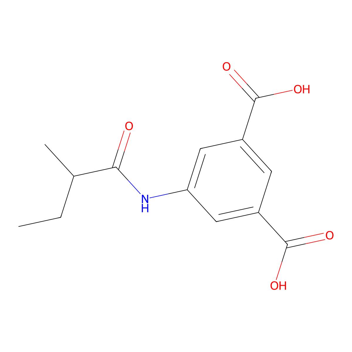 5-(2-methylbutanoylamino)benzene-1,3-dicarboxylic Acid molecular structure, CAS 713499-90-2