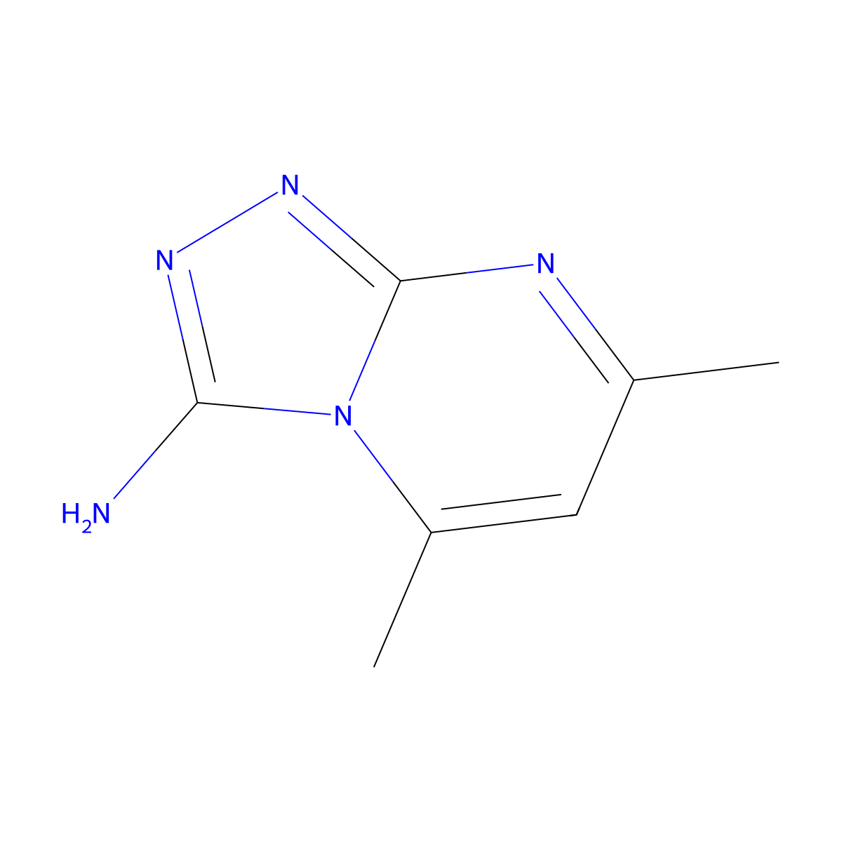 5,7-Dimethyl[1,2,4]triazolo[4,3-a]pyrimidin-3-amine molecular structure, CAS 7135-08-2