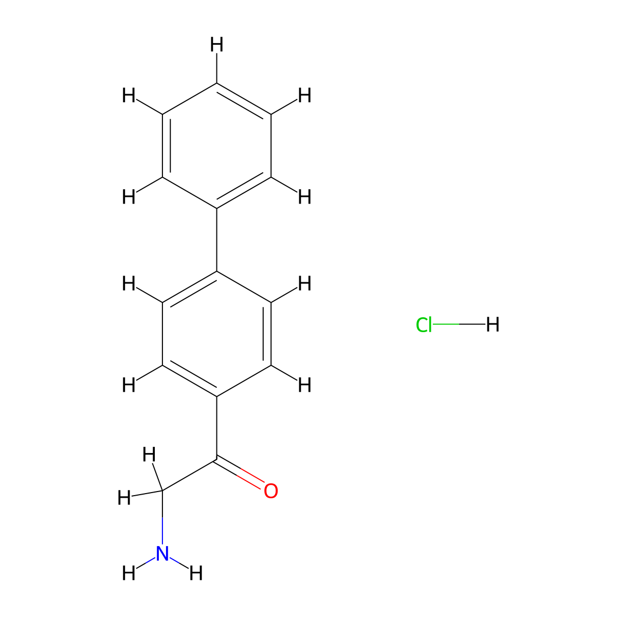 2-Amino-1-((1,1'-biphenyl)-4-yl)ethan-1-one hydrochloride molecular structure, CAS 71350-68-0