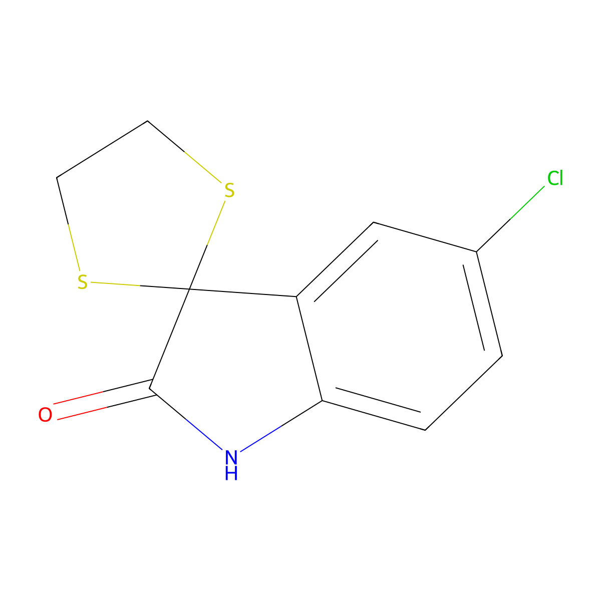 5'-chlorospiro[1,3-dithiolane-2,3'-1H-indole]-2'-one molecular structure, CAS 713500-02-8