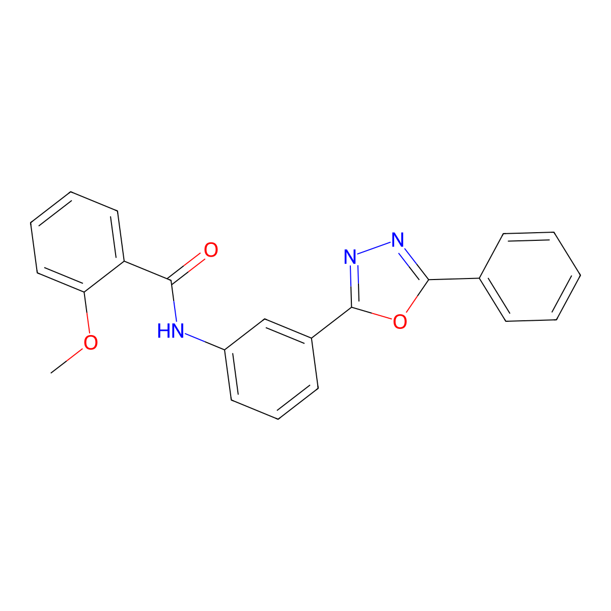 2-methoxy-N-[3-(5-phenyl-1,3,4-oxadiazol-2-yl)phenyl]benzamide molecular structure, CAS 713500-05-1