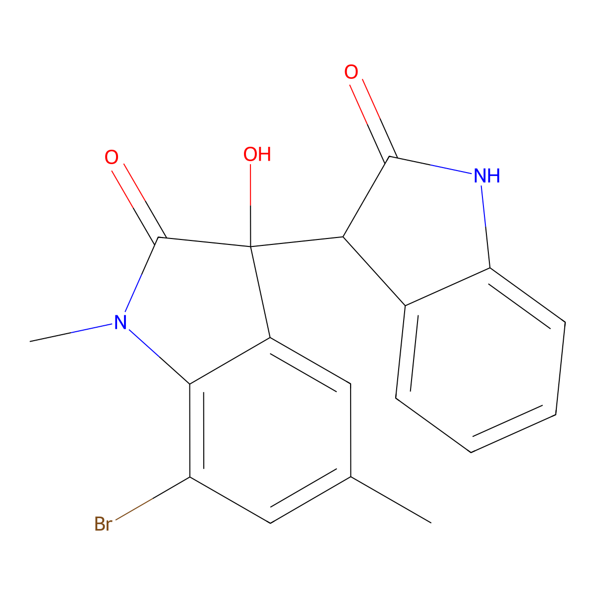 7-Bromo-3-hydroxy-1,5-dimethyl-3-(2-oxo-1,3-dihydroindol-3-yl)indol-2-one molecular structure, CAS 713500-30-2