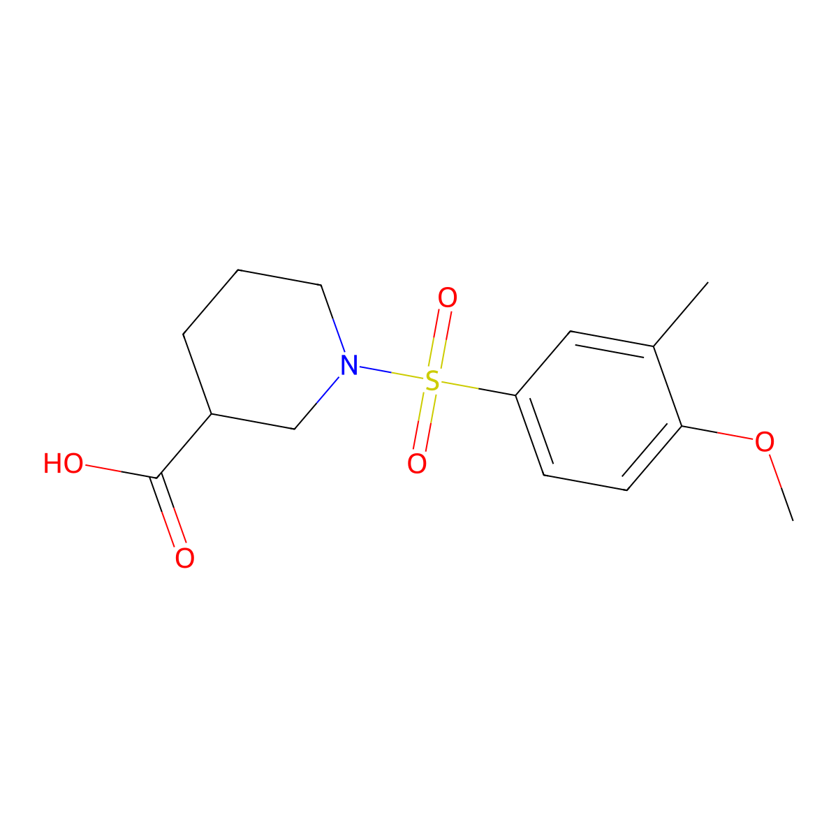 1-[(4-Methoxy-3-methylphenyl)sulfonyl]piperidine-3-carboxylic acid molecular structure, CAS 713500-54-0