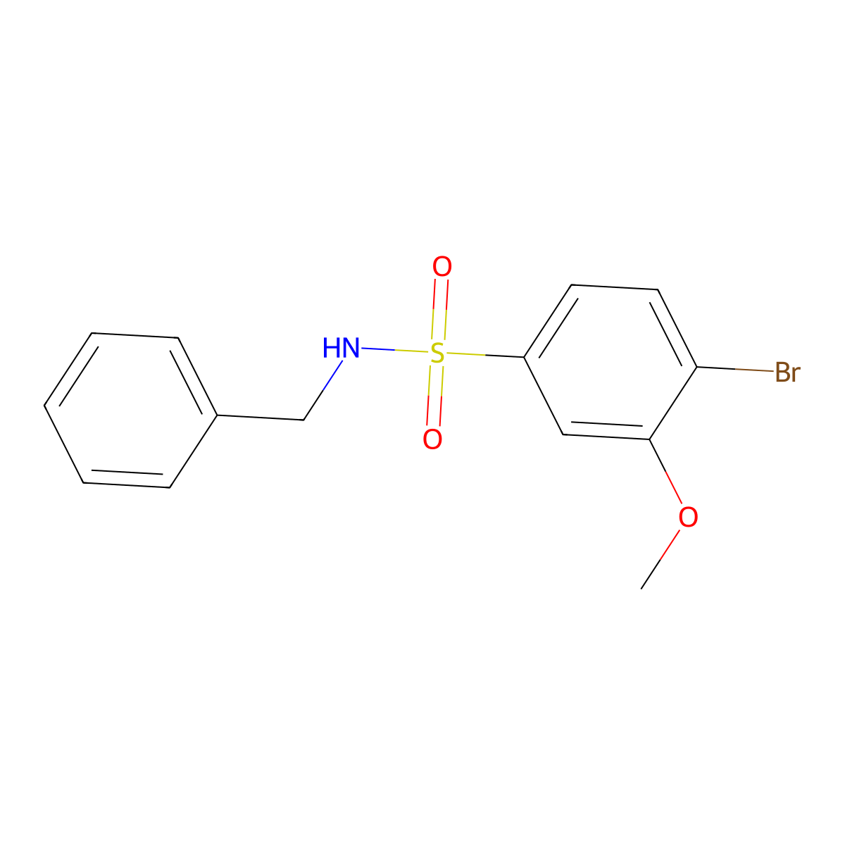 N-benzyl-4-bromo-3-methoxybenzenesulfonamide molecular structure, CAS 713500-58-4