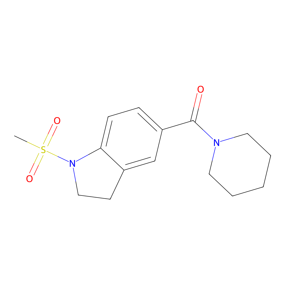 1-(Methylsulfonyl)-5-(1-piperidinylcarbonyl)indoline molecular structure, CAS 713500-77-7