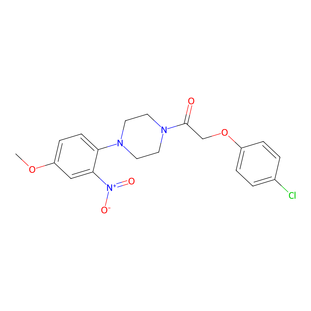 2-(4-Chlorophenoxy)-1-[4-(4-methoxy-2-nitrophenyl)piperazin-1-yl]ethanone molecular structure, CAS 713500-86-8