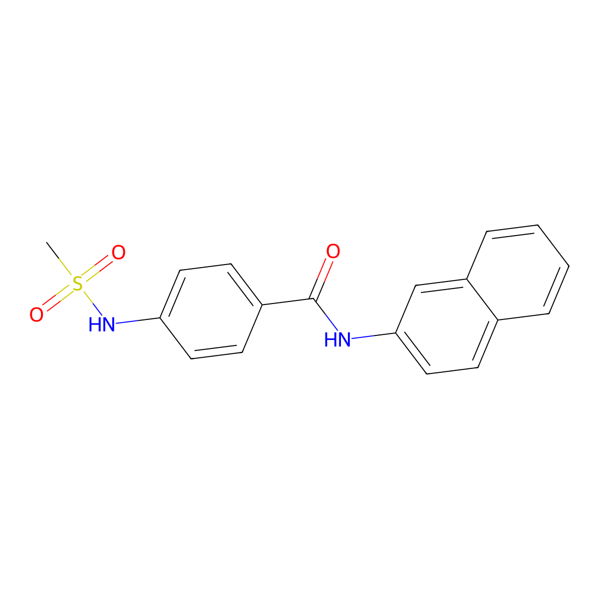 4-(methanesulfonamido)-N-naphthalen-2-ylbenzamide molecular structure, CAS 713500-89-1