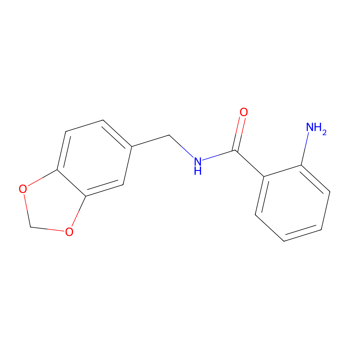 2-amino-N-((1,3-dioxaindan-5-yl)methyl)benzamide molecular structure, CAS 713500-90-4
