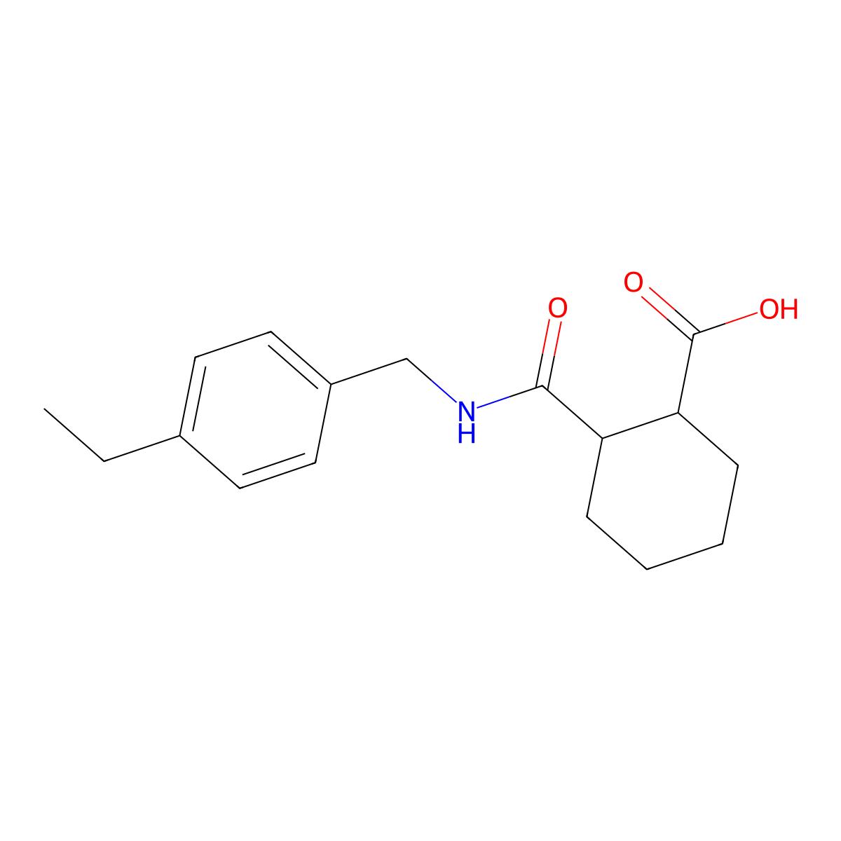 2-((4-Ethylbenzyl)carbamoyl)cyclohexane-1-carboxylic acid molecular structure, CAS 713500-98-2