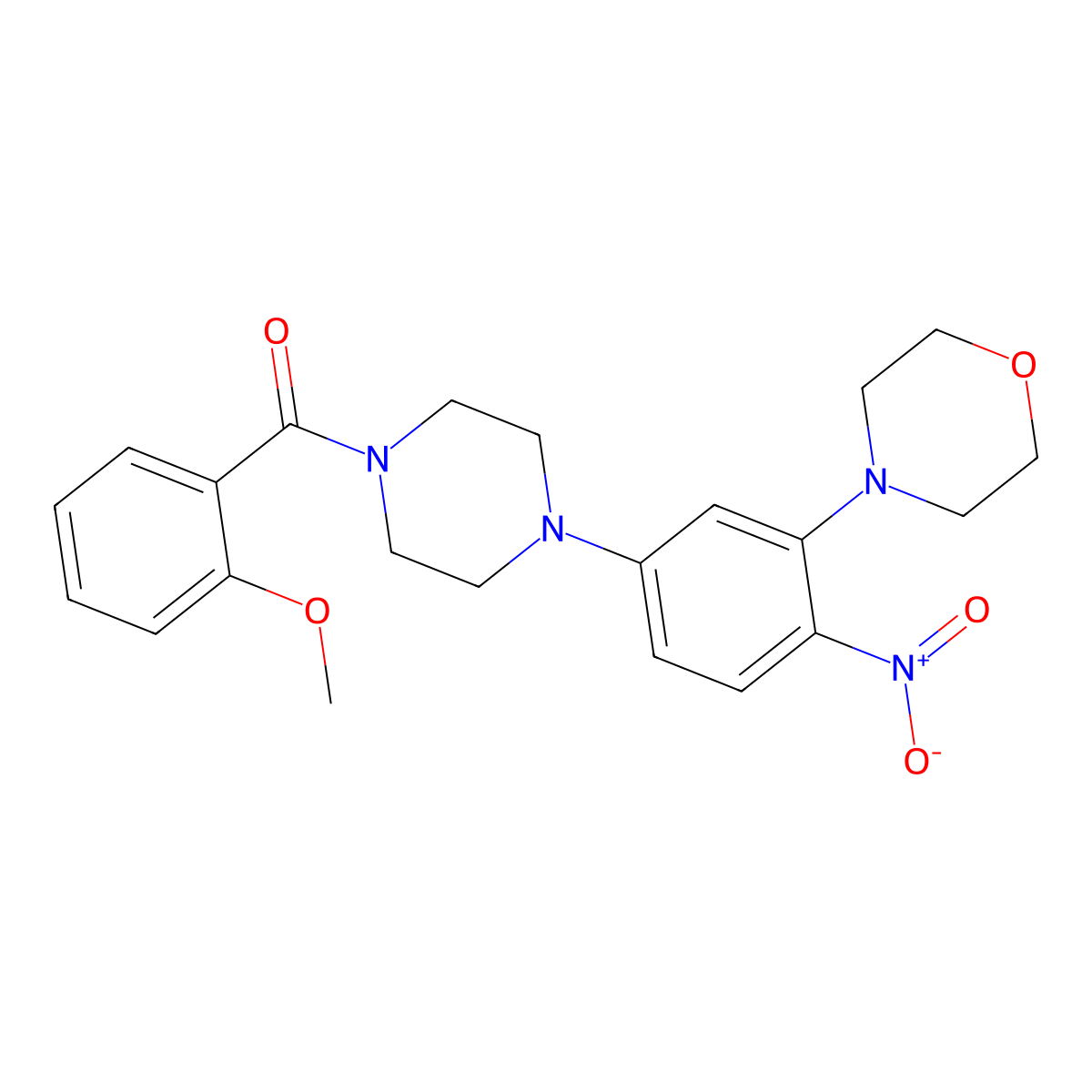 (2-Methoxyphenyl)-[4-(3-morpholin-4-yl-4-nitrophenyl)piperazin-1-yl]methanone molecular structure, CAS 713501-04-3