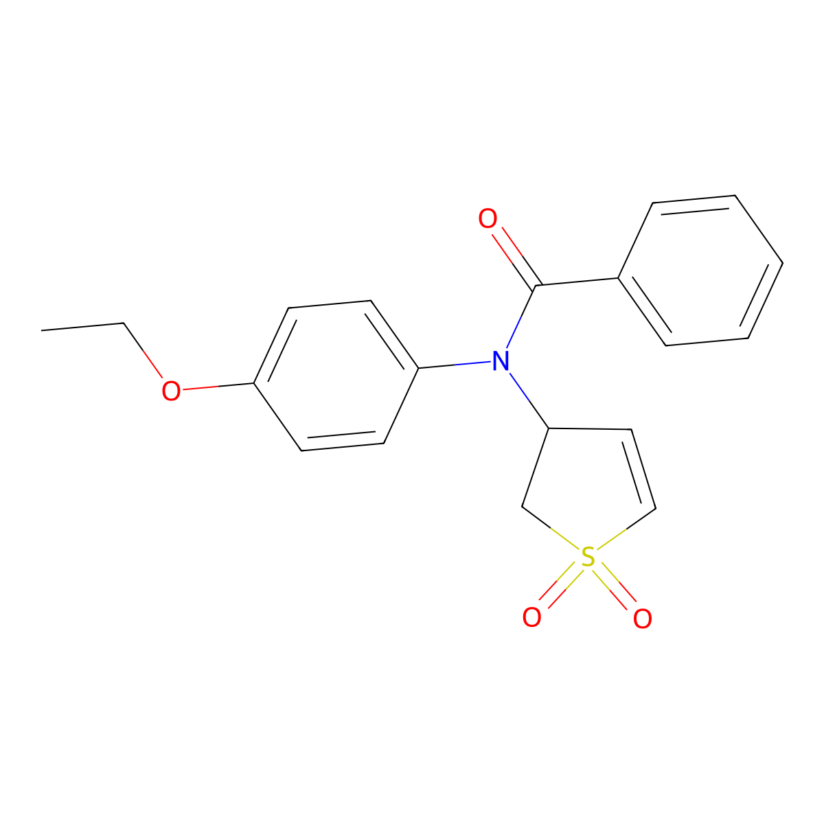 N-(1,1-dioxo(3-2,3-dihydrothienyl))-N-(4-ethoxyphenyl)benzamide molecular structure, CAS 713501-10-1