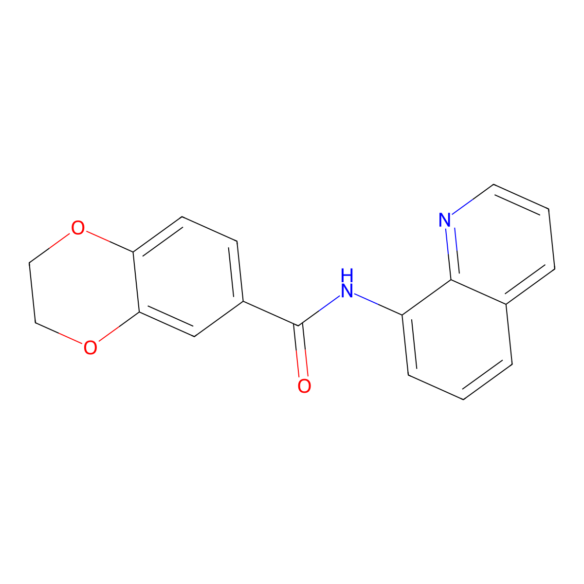 N-(8-quinolinyl)-2,3-dihydro-1,4-benzodioxine-6-carboxamide molecular structure, CAS 713501-30-5