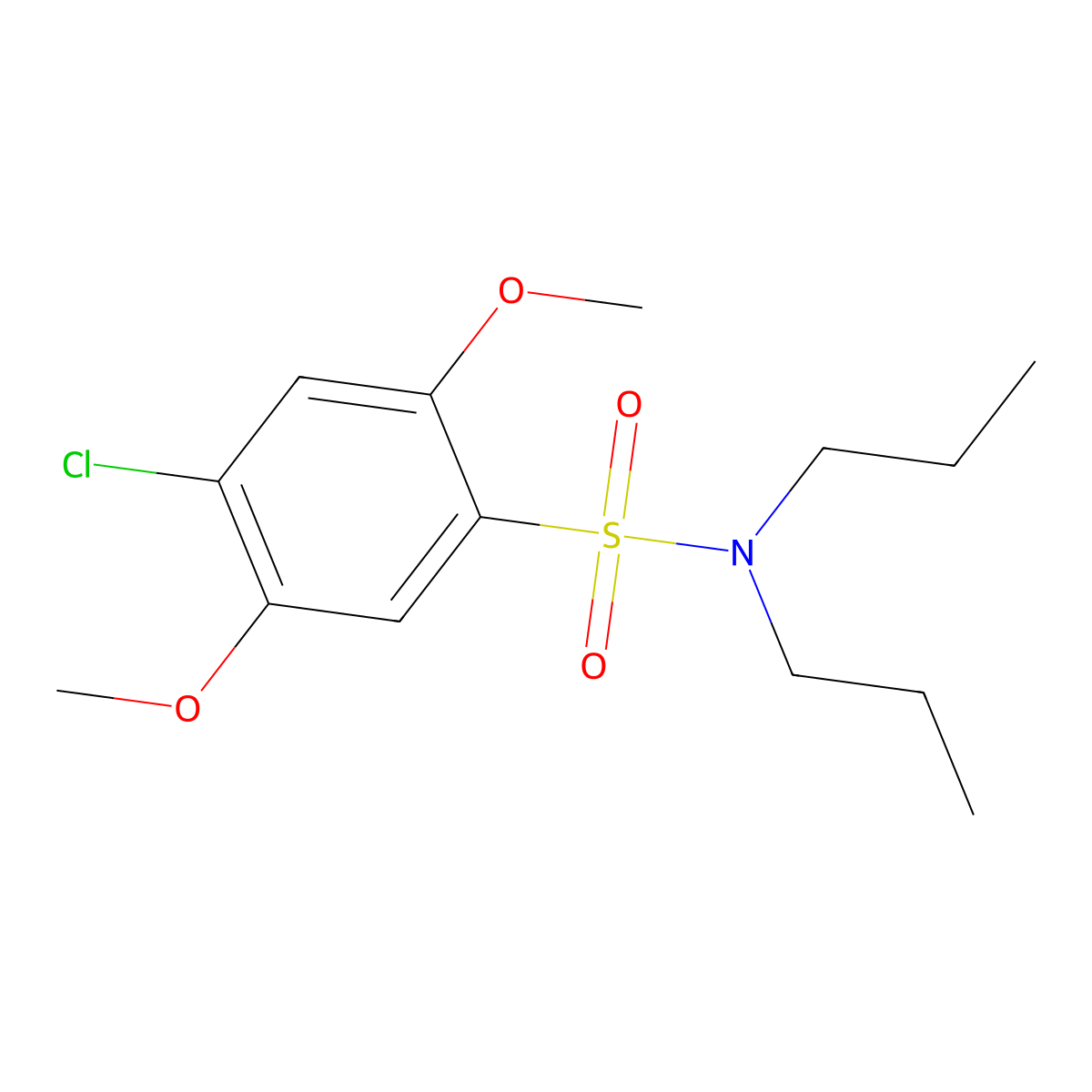 4-chloro-2,5-dimethoxy-N,N-dipropylbenzenesulfonamide molecular structure, CAS 713501-53-2