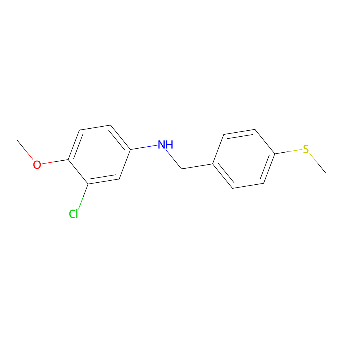 3-chloro-4-methoxy-N-[4-(methylsulfanyl)benzyl]aniline molecular structure, CAS 713501-62-3