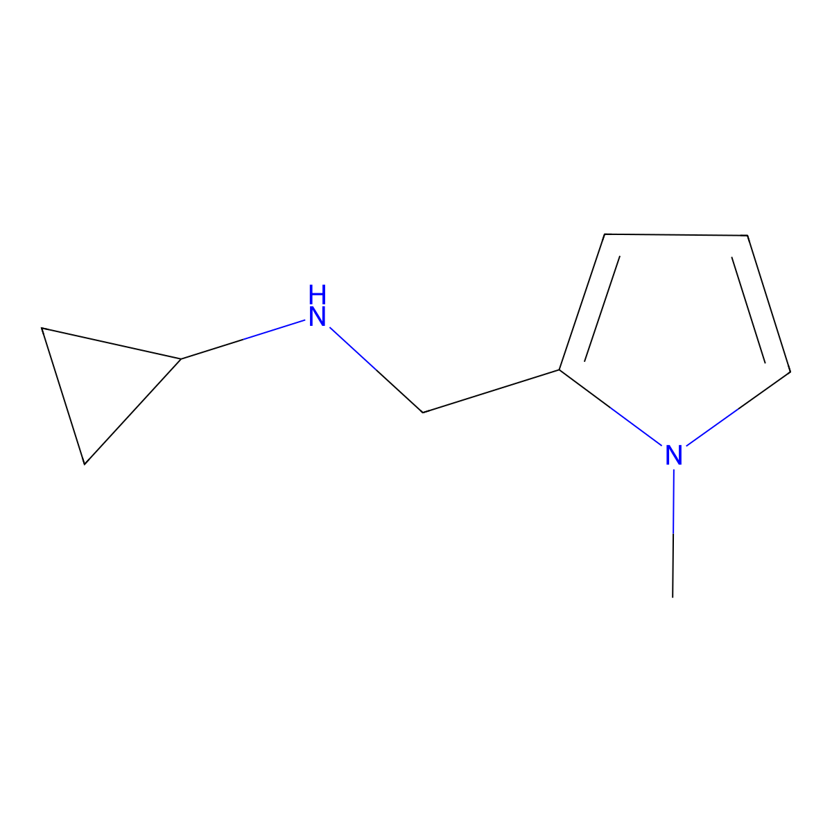 N-[(1-methyl-1H-pyrrol-2-yl)methyl]cyclopropanamine molecular structure, CAS 713501-65-6