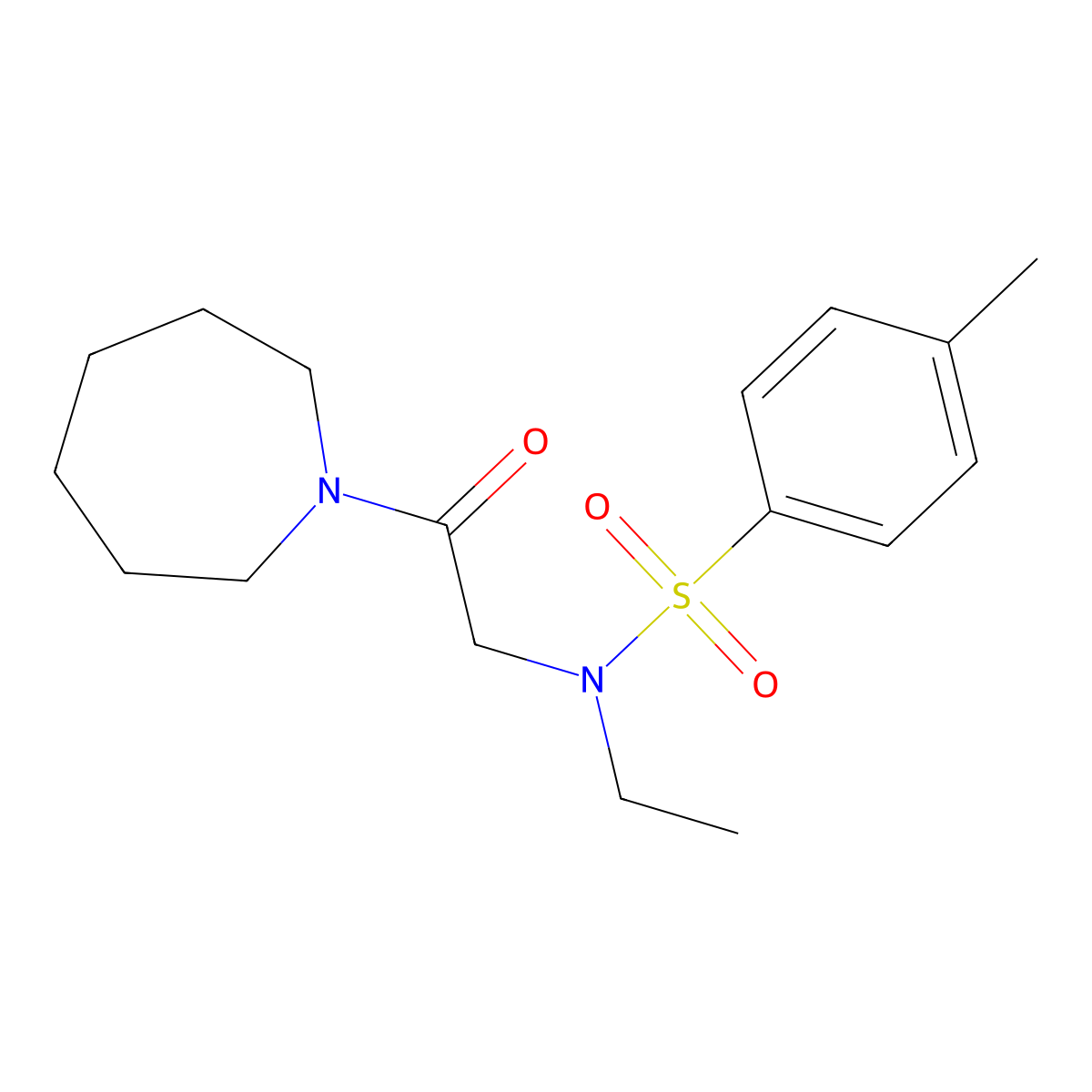 N-[2-(azepan-1-yl)-2-oxoethyl]-N-ethyl-4-methylbenzenesulfonamide molecular structure, CAS 713501-88-3