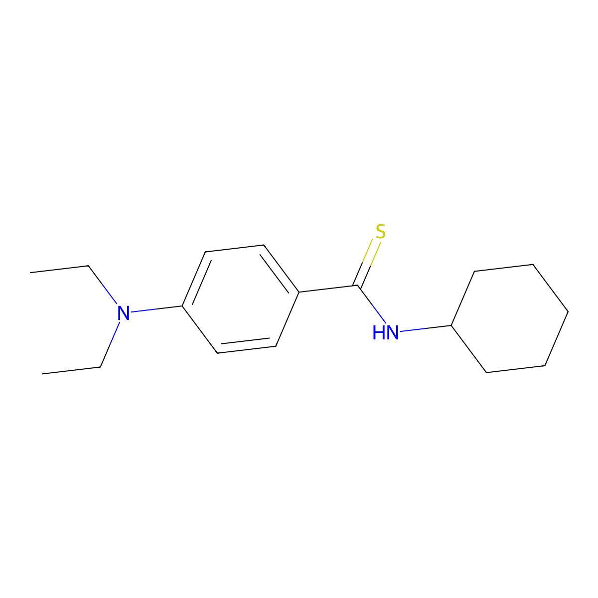 N-cyclohexyl-4-(diethylamino)benzenecarbothioamide molecular structure, CAS 713502-08-0