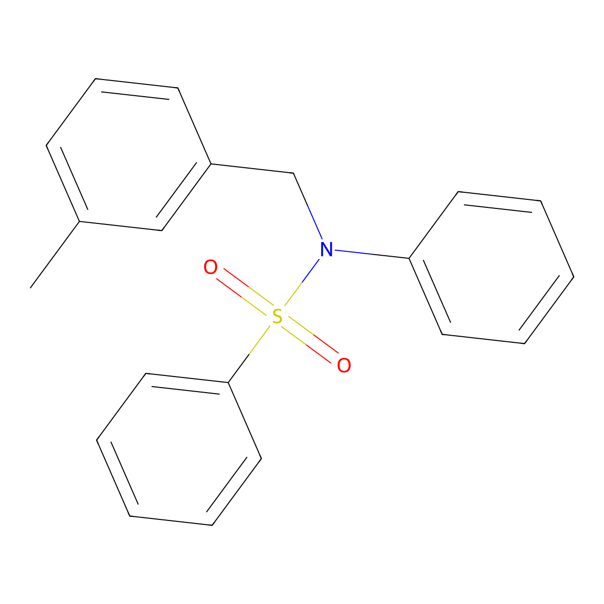 N-[(3-methylphenyl)methyl]-N-phenylbenzenesulfonamide molecular structure, CAS 713502-27-3