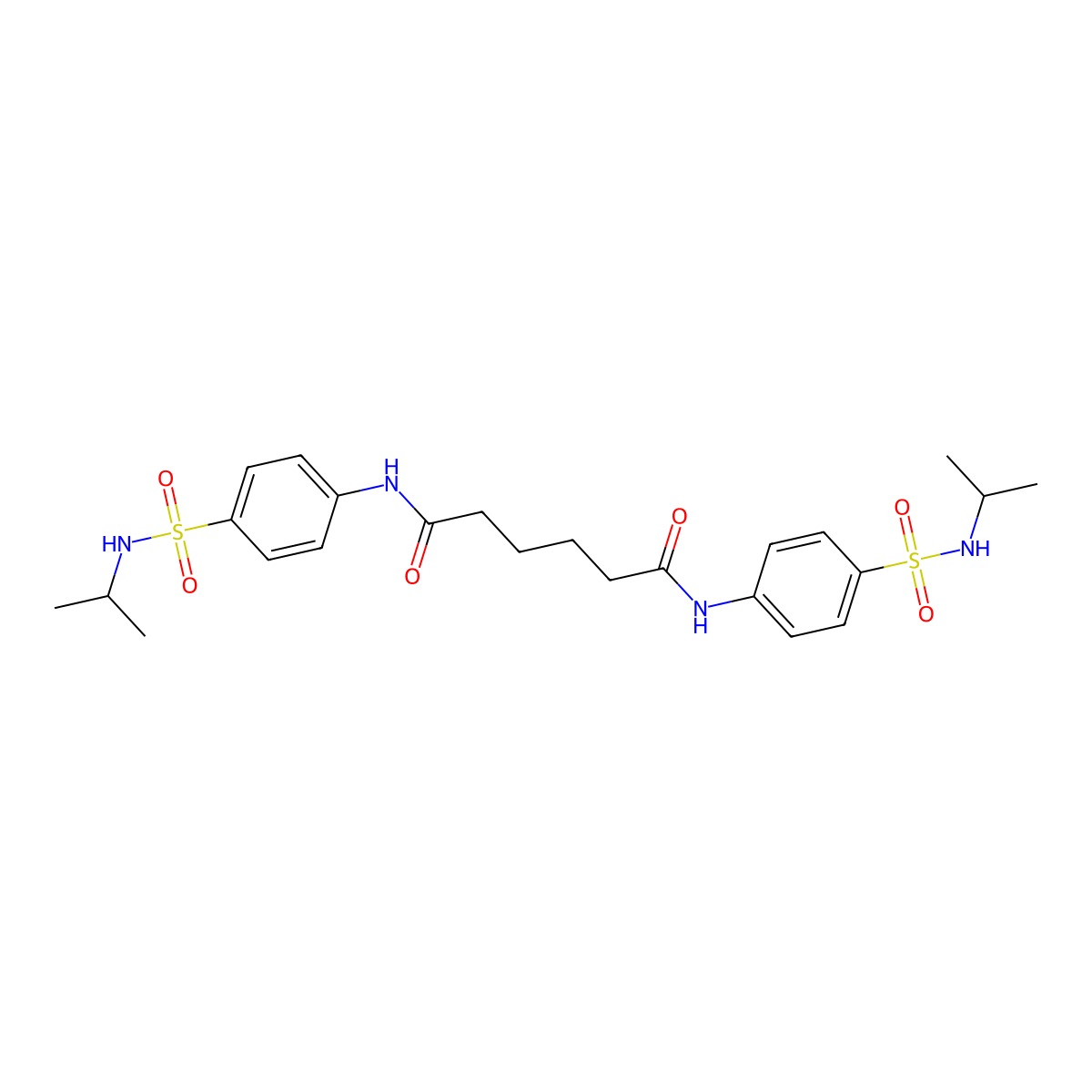 N,N'-bis[4-(propan-2-ylsulfamoyl)phenyl]hexanediamide molecular structure, CAS 713502-29-5