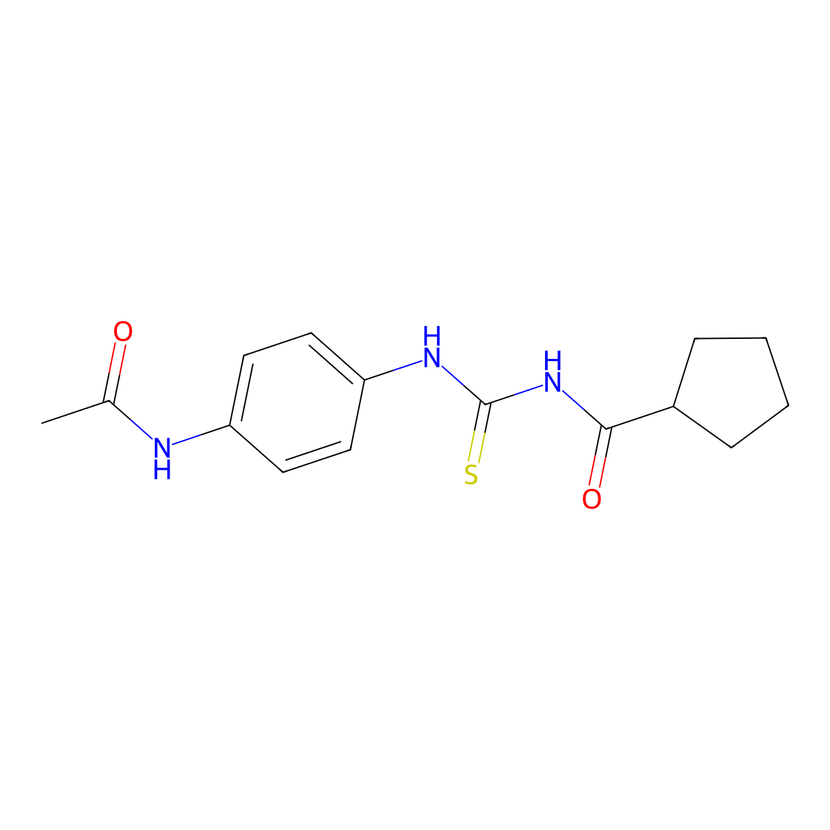 N-[(4-acetamidophenyl)carbamothioyl]cyclopentanecarboxamide molecular structure, CAS 713502-56-8