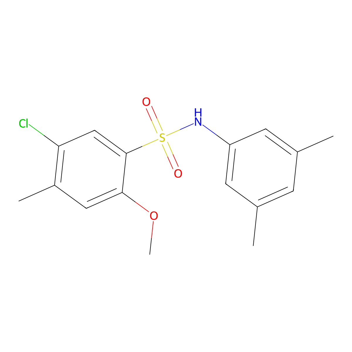 5-chloro-N-(3,5-dimethylphenyl)-2-methoxy-4-methylbenzenesulfonamide molecular structure, CAS 713502-67-1