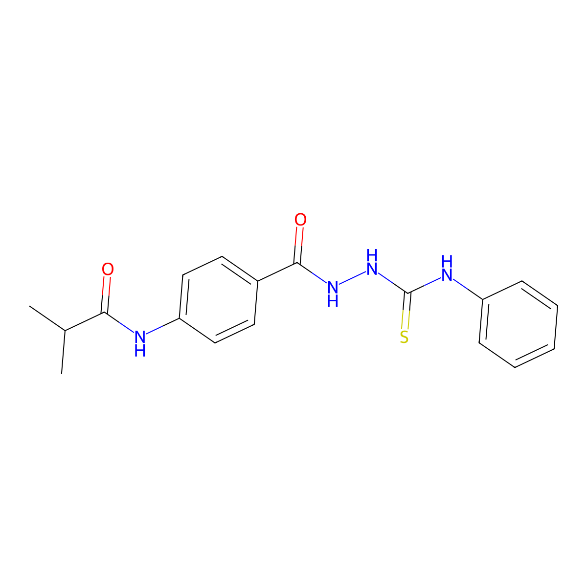 2-methyl-N-[4-[(phenylcarbamothioylamino)carbamoyl]phenyl]propanamide molecular structure, CAS 713502-86-4