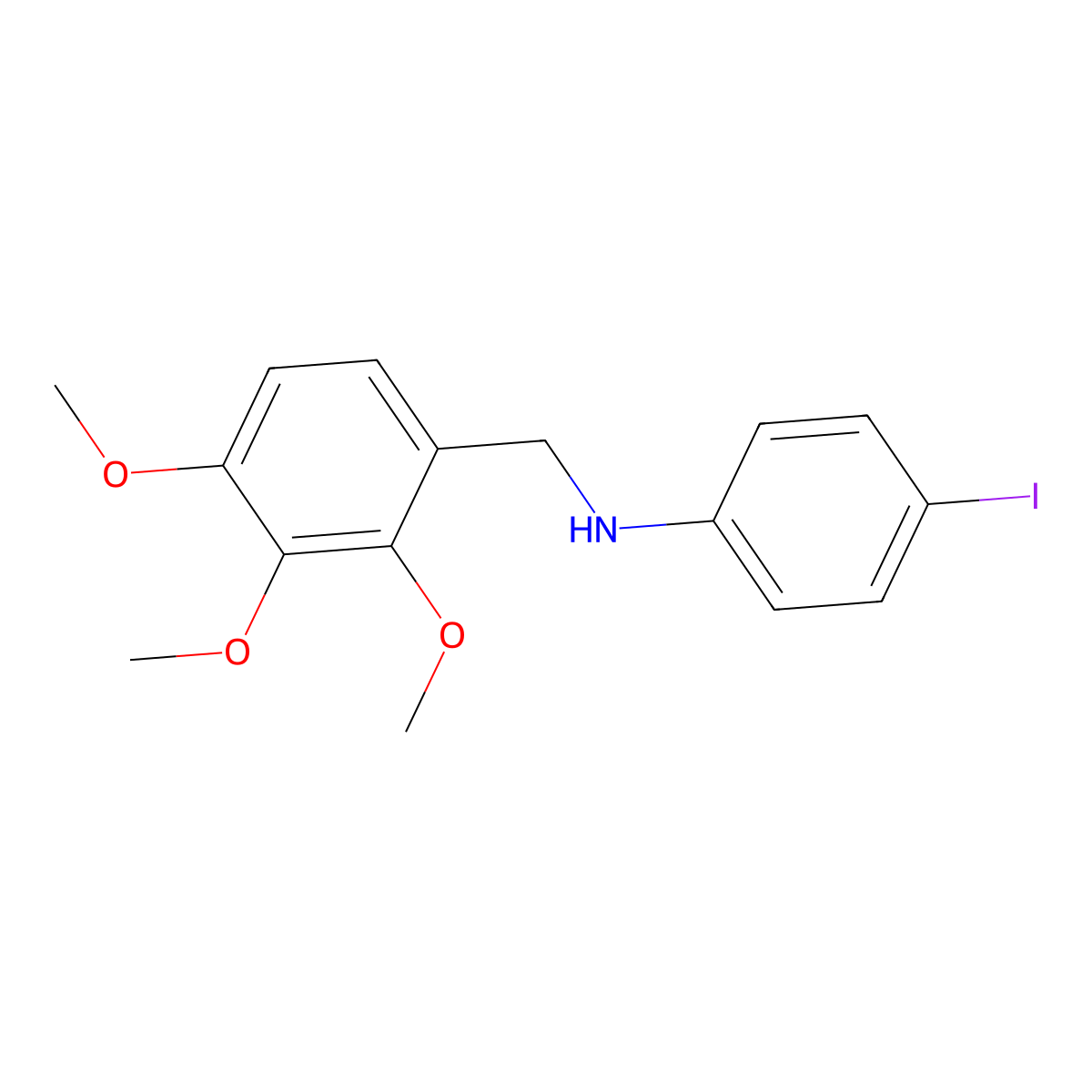 4-iodo-N-[(2,3,4-trimethoxyphenyl)methyl]aniline molecular structure, CAS 713502-87-5