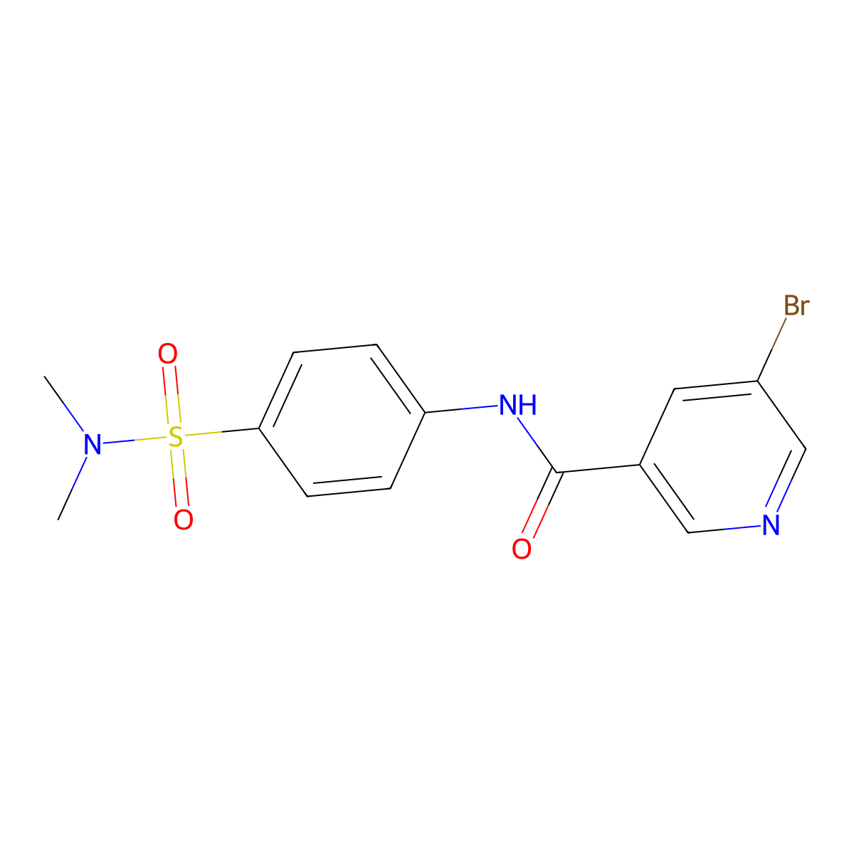 5-bromo-N-[4-(dimethylsulfamoyl)phenyl]pyridine-3-carboxamide molecular structure, CAS 713502-95-5