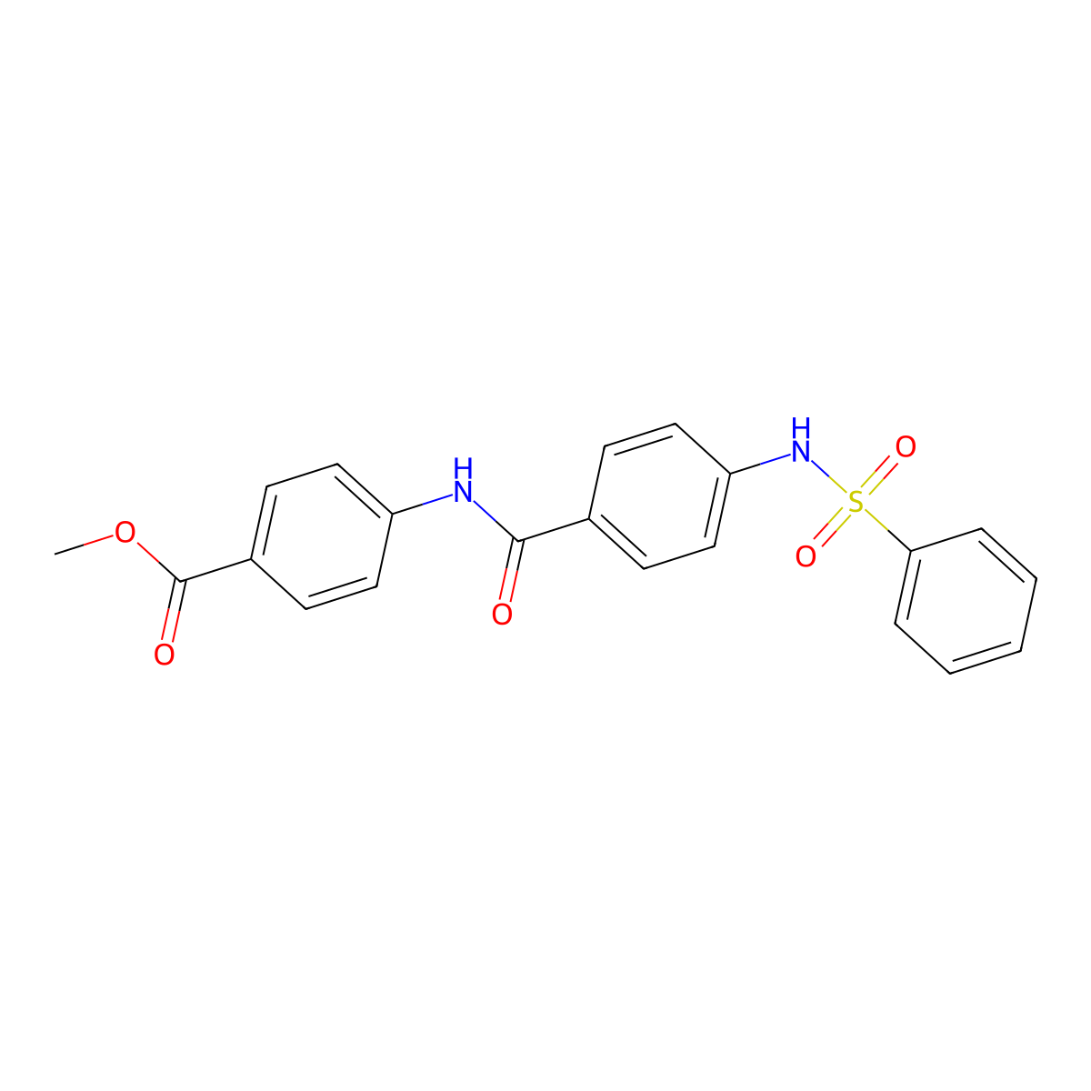 Methyl 4-[({4-[(phenylsulfonyl)amino]phenyl}carbonyl)amino]benzoate molecular structure, CAS 713502-98-8