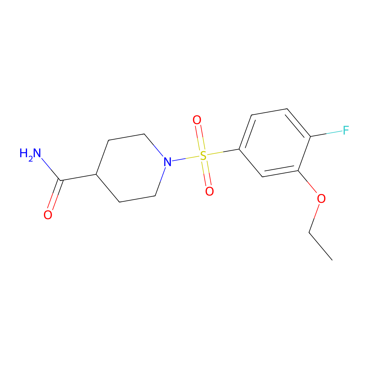 1-[(3-Ethoxy-4-fluorophenyl)sulfonyl]-4-piperidinecarboxamide molecular structure, CAS 713503-15-2