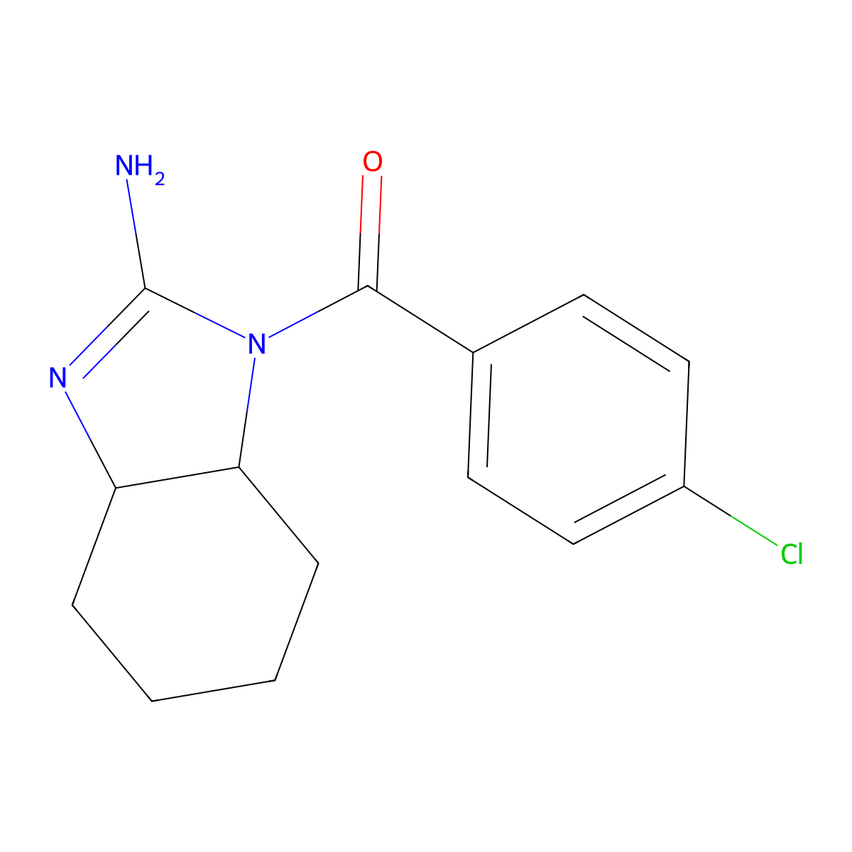 (2-Amino-3a,4,5,6,7,7a-hexahydrobenzimidazol-1-yl)-(4-chlorophenyl)methanone molecular structure, CAS 713503-38-9