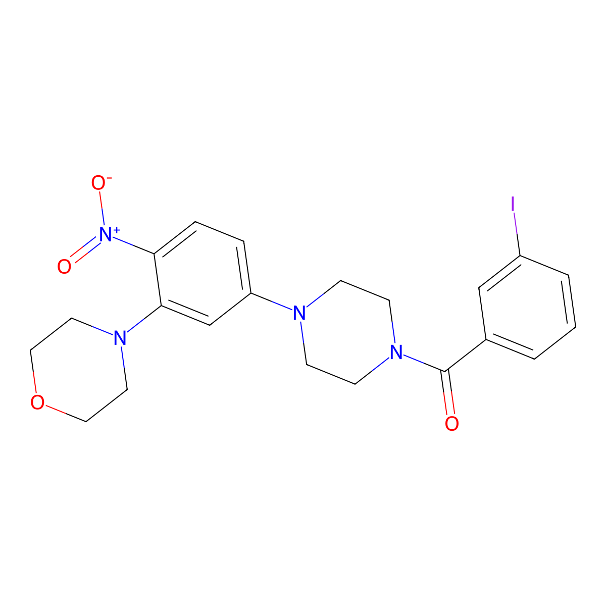 (3-Iodophenyl)-[4-(3-morpholin-4-yl-4-nitrophenyl)piperazin-1-yl]methanone molecular structure, CAS 713504-07-5