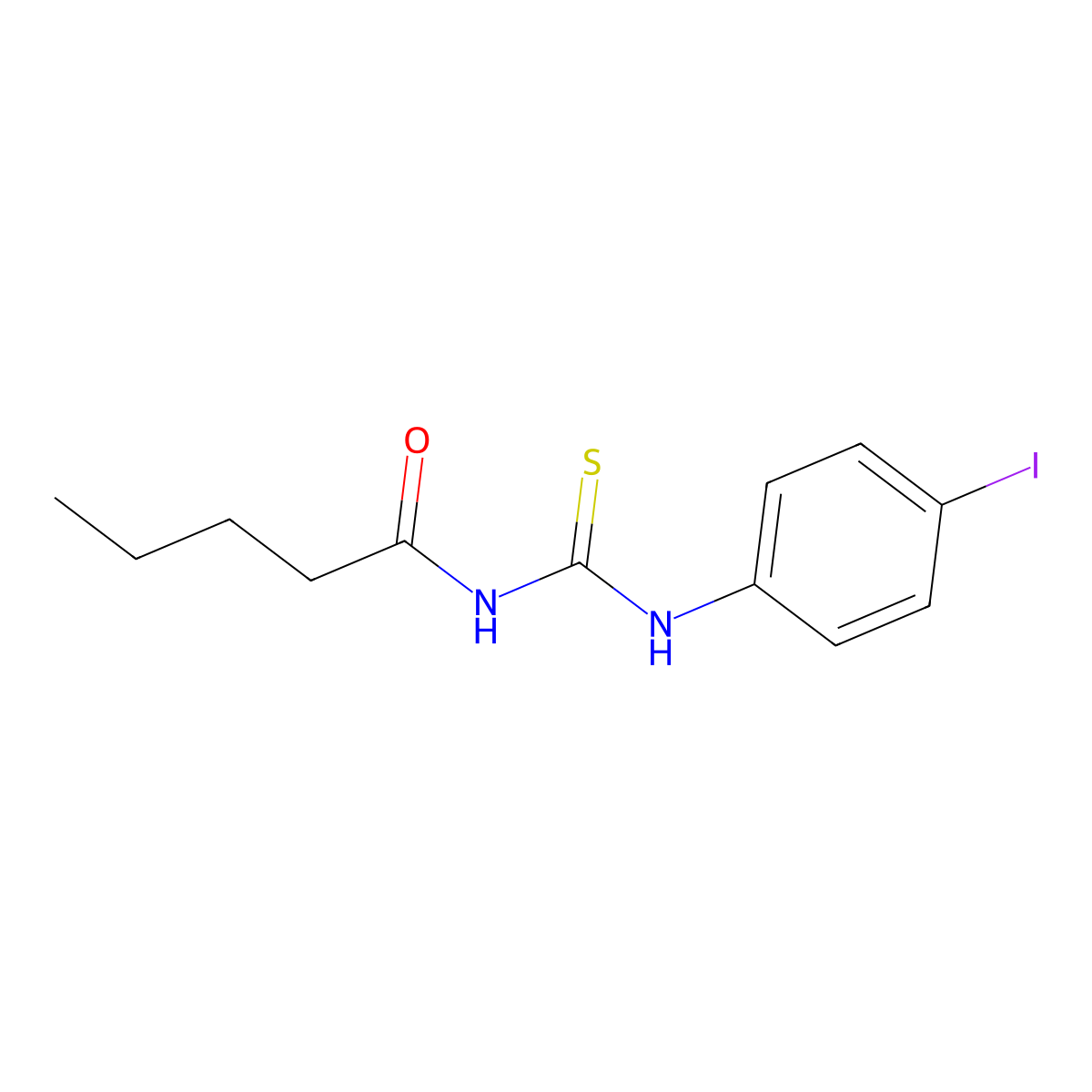N-[(4-iodophenyl)carbamothioyl]pentanamide molecular structure, CAS 713504-08-6