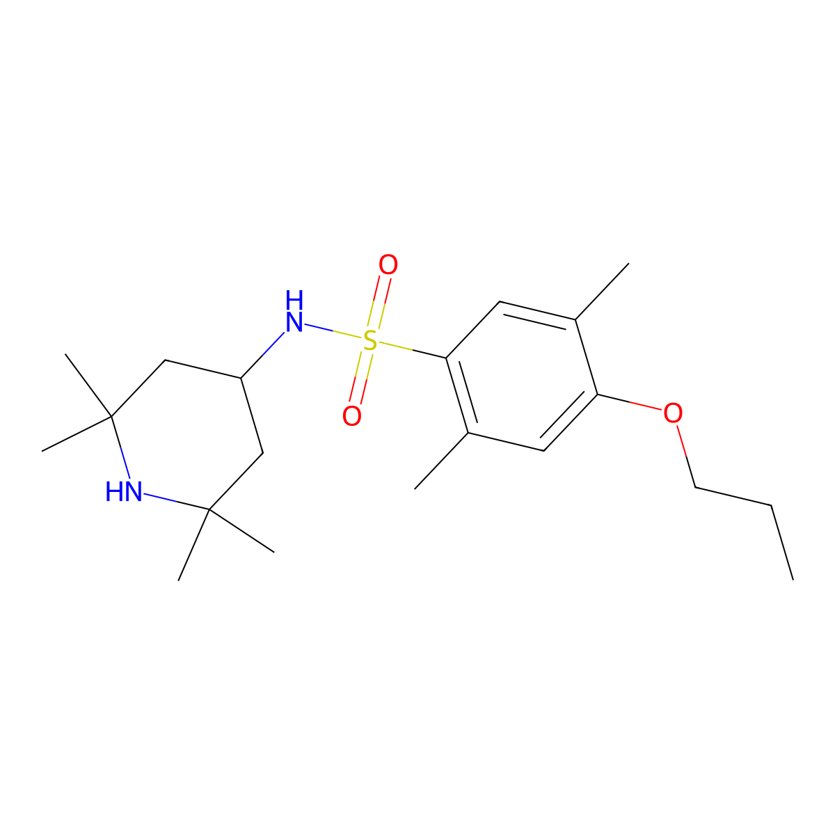 2,5-dimethyl-4-propoxy-N-(2,2,6,6-tetramethyl-4-piperidinyl)benzenesulfonamide molecular structure, CAS 713504-11-1