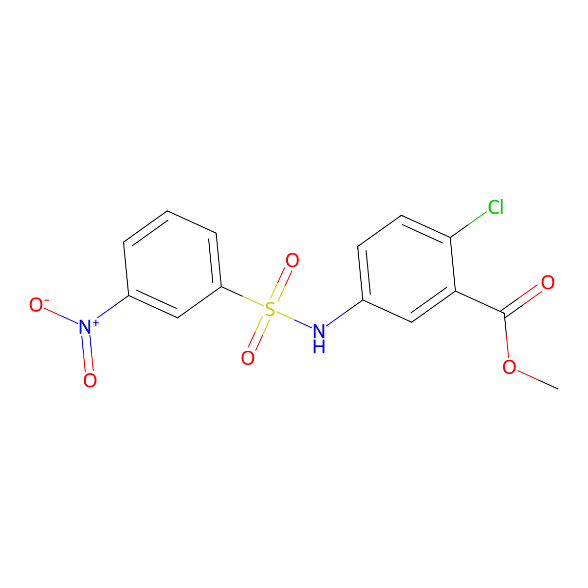 Methyl 2-chloro-5-{[(3-nitrophenyl)sulfonyl]amino}benzoate molecular structure, CAS 713504-36-0