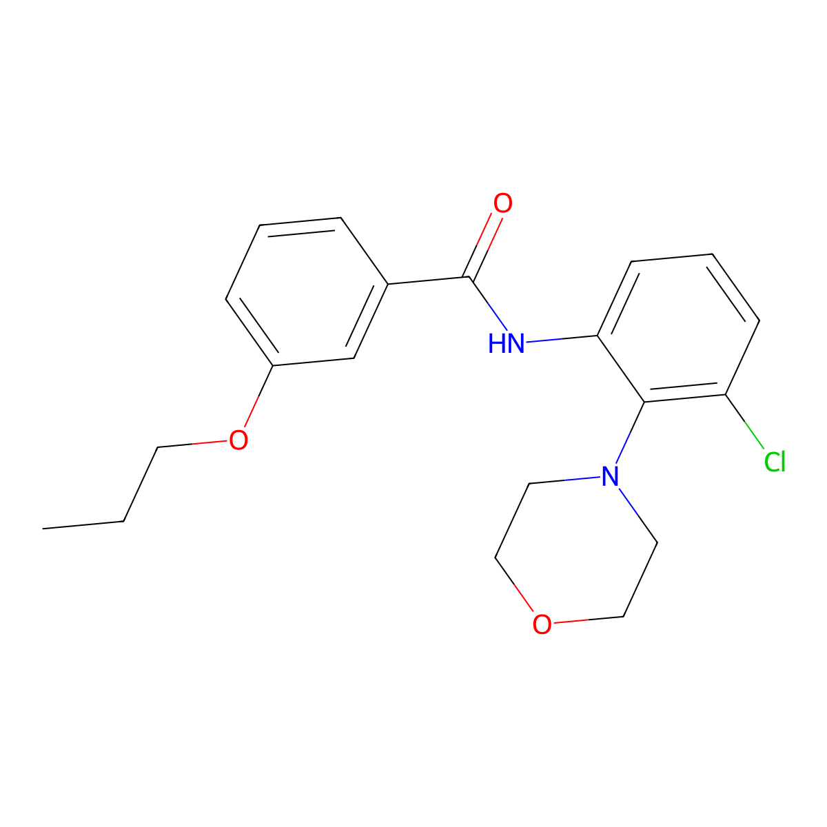 N-(3-chloro-2-morpholin-4-ylphenyl)-3-propoxybenzamide molecular structure, CAS 713504-39-3