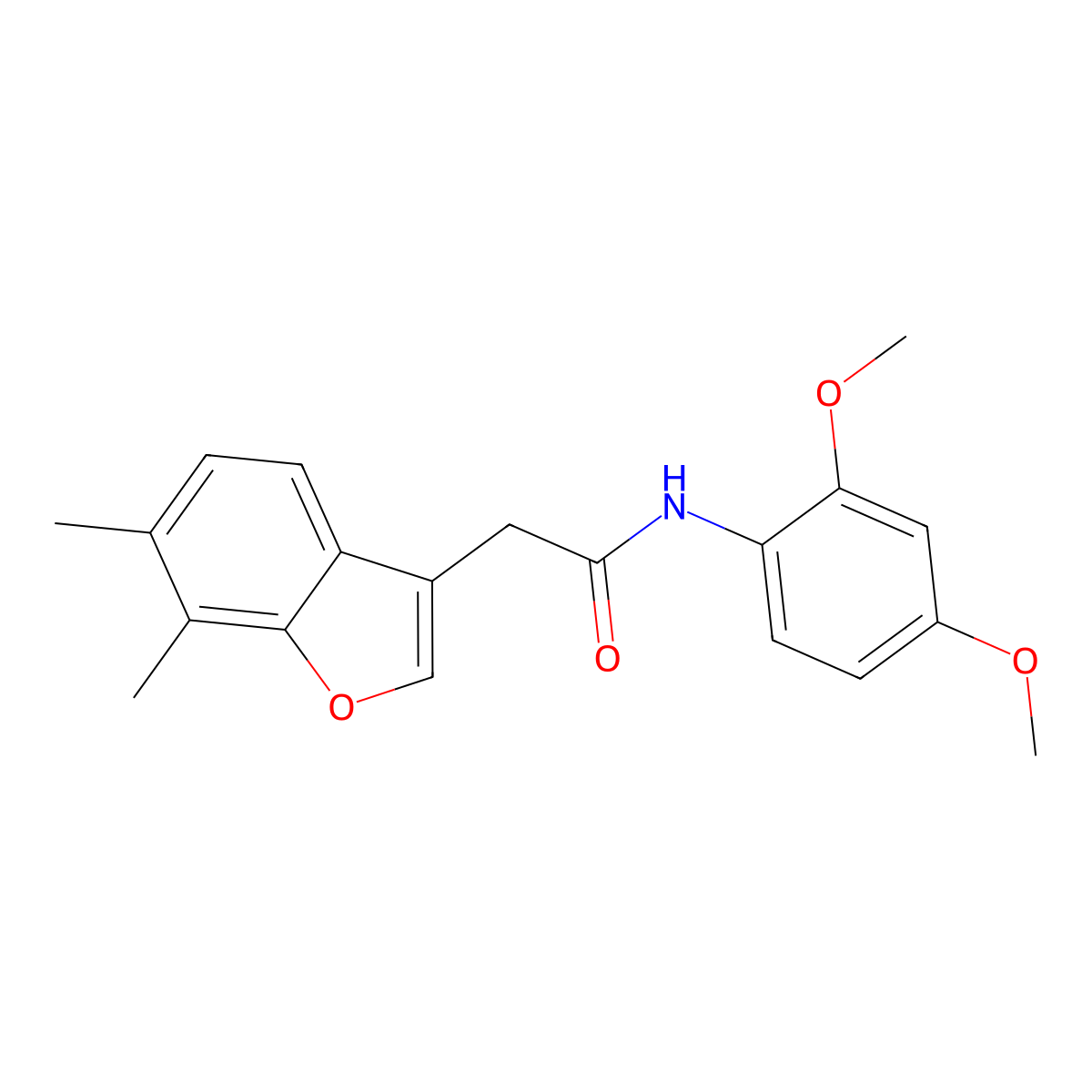 N-(2,4-dimethoxyphenyl)-2-(6,7-dimethyl-1-benzofuran-3-yl)acetamide molecular structure, CAS 713504-40-6