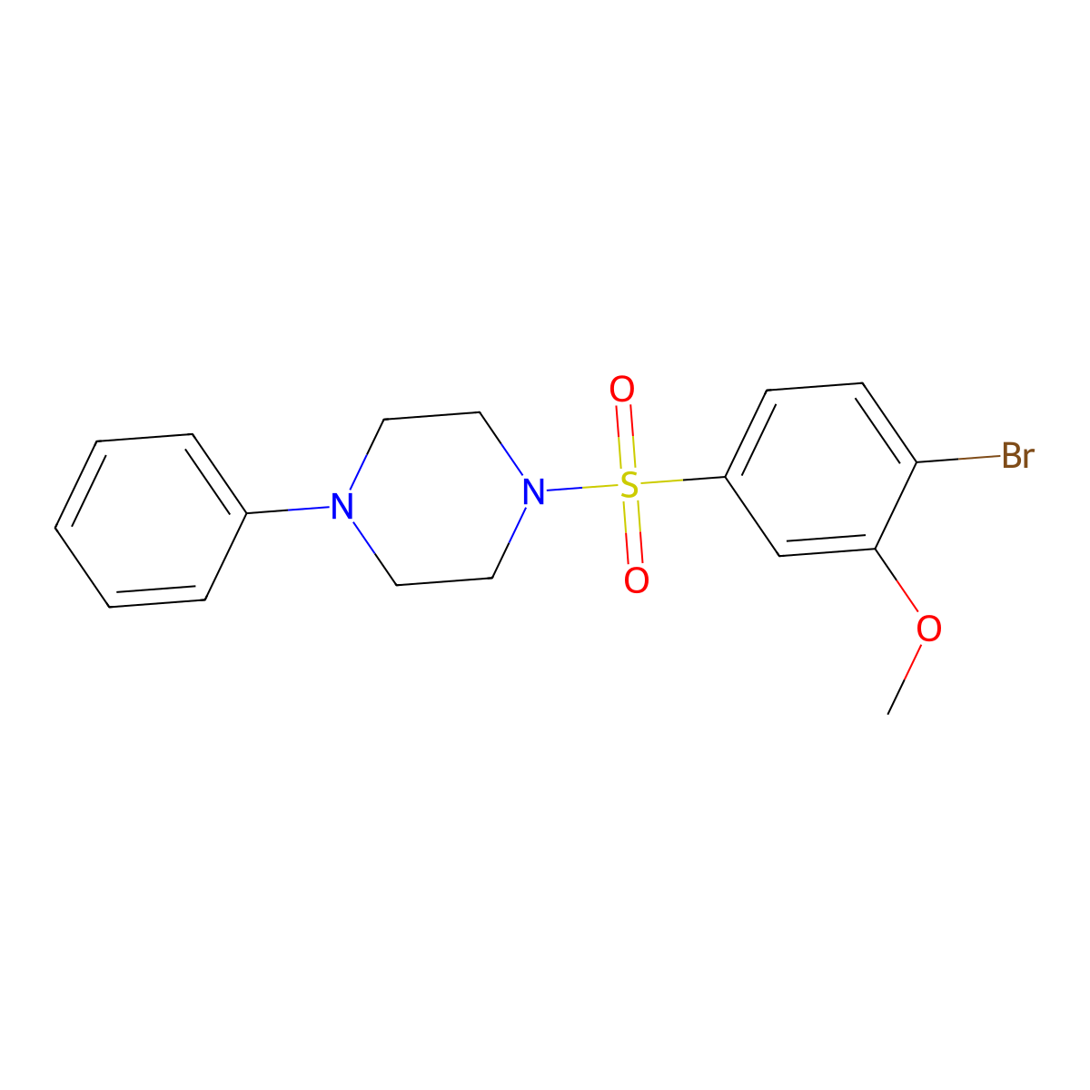 1-(4-Bromo-3-methoxybenzenesulfonyl)-4-phenylpiperazine molecular structure, CAS 713504-43-9