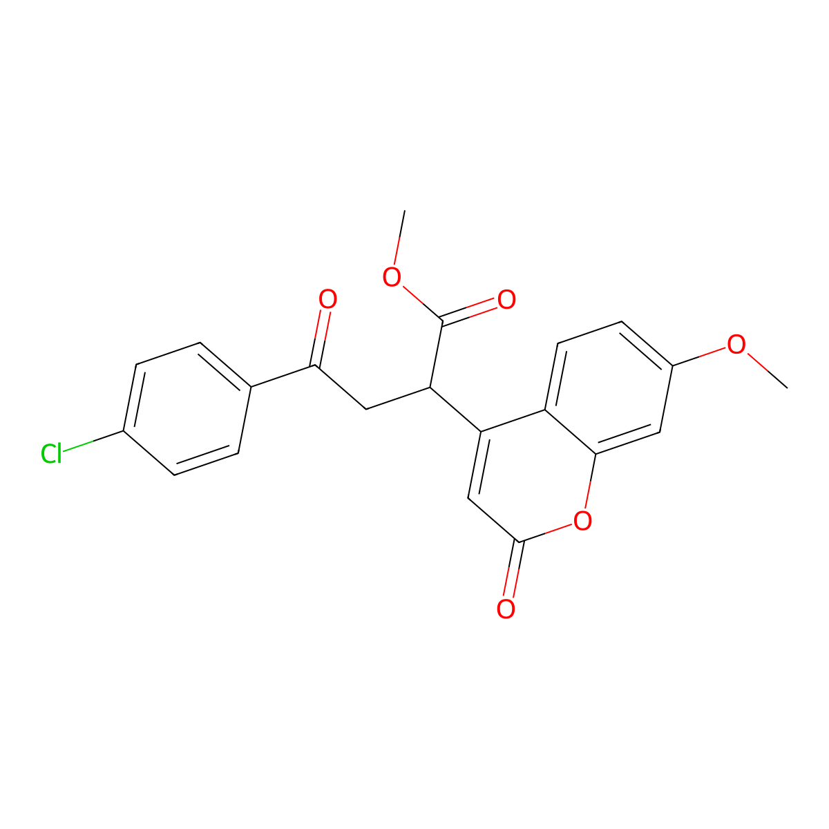 Methyl 4-(4-chlorophenyl)-2-(7-methoxy-2-oxochromen-4-yl)-4-oxobutanoate molecular structure, CAS 713504-49-5